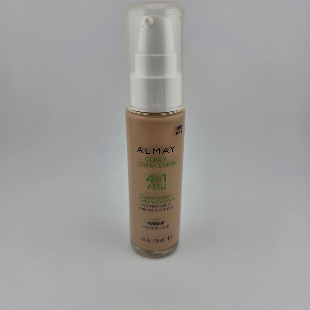 Almay Clear Complexion 4-in-1 Blemish Eraser Foundation 500 Beige Matte 1oz‎ New